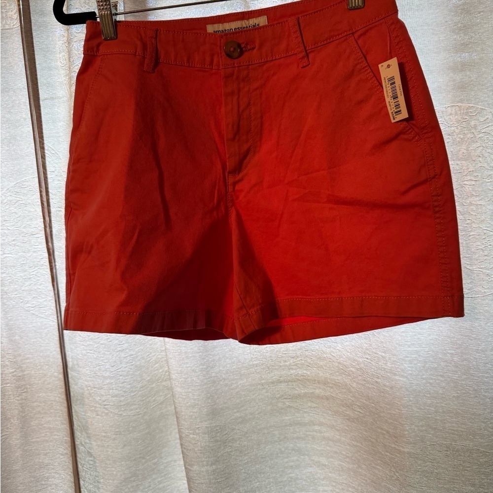 NWT Amazon Essentials Women’s Coral Pink Shorts Size Large 6